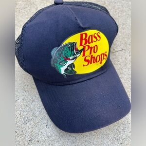 Men's Bass Pro Shop Snapback Hat Black Logo One Size Street Fish Hunt USA Street